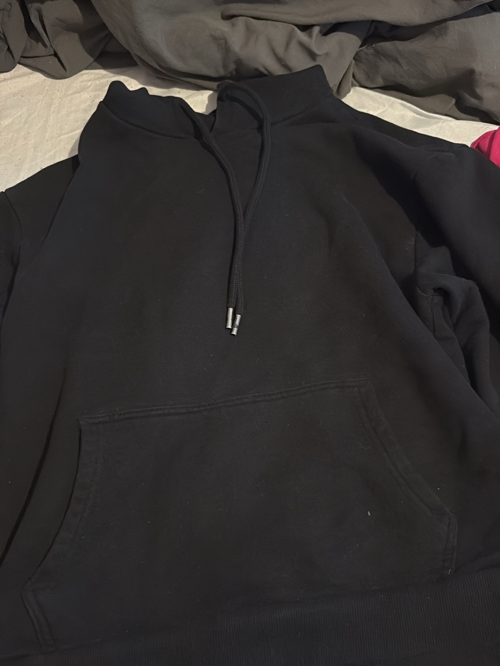 Fashion Nova Black Men's Pullover Hoodie with Kangaroo Pocket